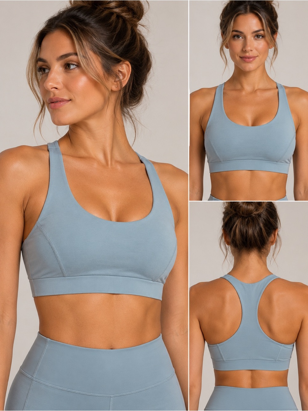 NWT The Upside Scoop Neck Sports Bra - Dusty Blue